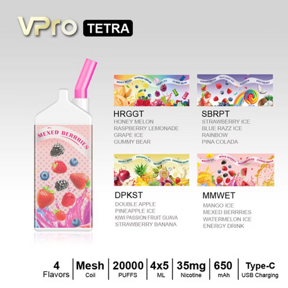 Vpro Tetra - 20,000 Puffs